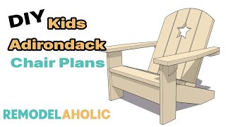 DIY Kids Adirondack Chair Woodworking Plans  Remodelaholic [upl. by Gibbie]