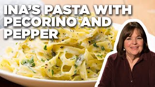 Ina Gartens Pasta with Pecorino and Pepper  Barefoot Contessa  Food Network [upl. by Yednil]