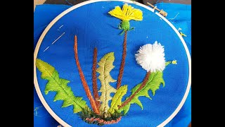 French Embroidery Dandelion Pompom Flower [upl. by Adav]