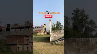 1Foot Vs 20Foots 😨JUMP parkour flip jump [upl. by Eilsek]