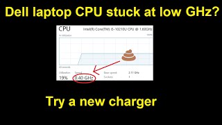 Dell Laptop CPU stuck at 040Ghz fix replace your charger [upl. by Sudnor87]