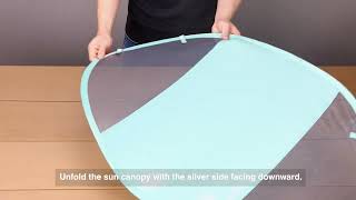 Step 4  How to install a flat sun canopy on mambobaby float  the user’s guide of mambobaby float [upl. by Afnin]