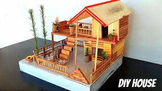 DIY House Making  Easy Simple and Beautiful Small House Making with popsicle sticks [upl. by Sokairyk]