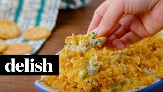 Broccoli Casserole Dip  Delish [upl. by Nwahsd]