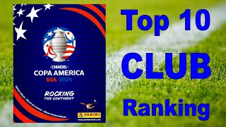 Top 10 CLUB Ranking  Most stickers in Panini Album quotCopa America USA 2024quot [upl. by Keenan]