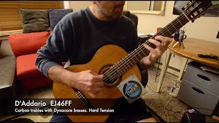 Carbon vs Nylon Classical Guitar String Comparison DAddario EJ46 vs EJ46FF [upl. by Gnad256]