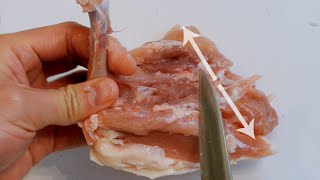 Easy way to debone and fillet a chicken thigh  a quothowtoquot tutorial [upl. by Estevan]