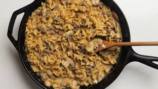 Easy Ground Beef Stroganoff Recipe In One Pot [upl. by Rednijar167]