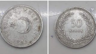 50 Kuruş Gümüş 1947 Eski Para [upl. by Meras803]