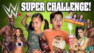 EVANTUBEHD vs WWE 5 Challenges in 5 Minutes Eat It or Wear It Gummy VS Real Pizza Challenge [upl. by Lilybel936]