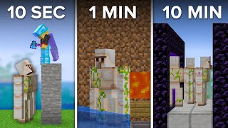 Minecraft Iron Farm In 10 SECONDS 1 Minute amp 10 Minutes [upl. by Nnayrrehs]