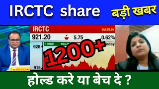 IRCTC share latest news today IRCTC share news today Target price share analysis buy or sell [upl. by Jarrow]