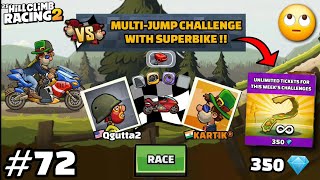 😬MULTIJUMP WITH SUPERBIKE IN FEATURE CHALLENGES  Hill Climb Racing 2 [upl. by Asirac]