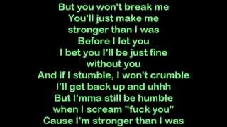 Eminem  Stronger Than I Was lyrics [upl. by Nonnairb8]