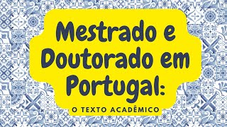 Mestrado e Doutorado em Portugal [upl. by Clancy]