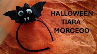 HALLOWEEN TIARA MORCEGUINHO DE POMPOM [upl. by Lehsar]