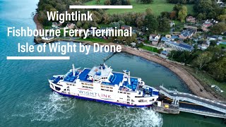 Fishbourne Ferry Terminal  Wightlink 4K  Isle of Wight by drone [upl. by Rosa]