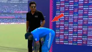 Virat Kohli touched Sachin Tendulkars feet after Breaking his most ODI Century Record in Ind vs NZ [upl. by Arevle]