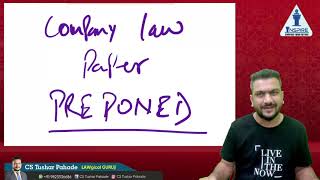 Company Law EXAM Preponed  Must WATCH [upl. by Cahilly670]