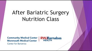 After Bariatric Surgery Nutrition [upl. by Sheply]