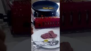 GUERIDON SERVICE  How to Flame Minute Black Pepper Steak [upl. by Igig]