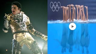 Olympics 2024 USA artistic swimmers moonwalk upside down underwater during Michael Jackson routine [upl. by Jovitta351]