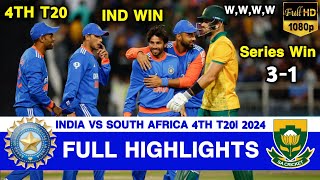 Full Highlights  India vs South Africa 4th T20 Highlights 2024  IND vs SA 4th T20 Highlights 2024 [upl. by Leonardi254]