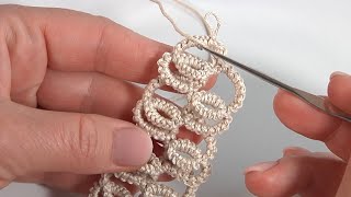 Beautiful Crochet Elegant LaceStep By Step How to Crochet Tutorial RibbonAuthors Design [upl. by Millda]