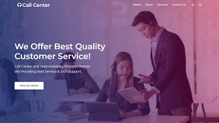 Call Centre website template  DayNight mode  HTML CSS and JS [upl. by Elrebma47]