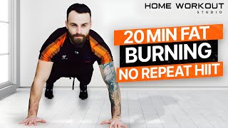 20 MIN FAT BURNING HOME HIIT WORKOUT No Repeats [upl. by Brunelle34]