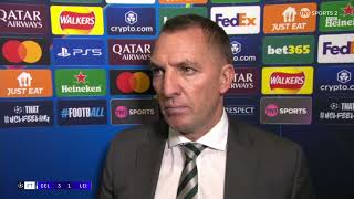 Brendan Rodgers post match  celtic vs Leipzig 31 celtic football parkhead [upl. by Tama]