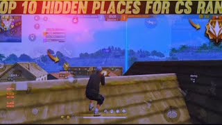 freefire Top 10 Hidden Places For Cs Rank short video 🥰☑️only one tap tricks free firenew trick2024 [upl. by Eeryt285]