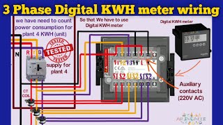 3 Phase Digital KWH meter connection  how to connect taping meter [upl. by Hahcim970]