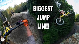 HITTING THE BIGGEST BIKE PARK JUMP LINE IN THE UK [upl. by Ziana]