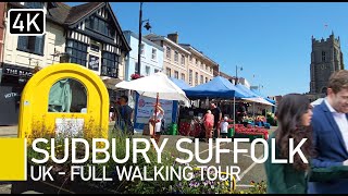 Sudbury Suffolk UK  Gainsboroughs home town walking tour with captions [upl. by Relyt]