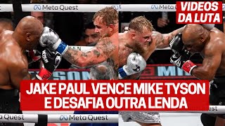 VIDEO LUTA JAKE PAUL VENCE MIKE TYSON NO BOXE NA NETFLIX [upl. by Cynera]