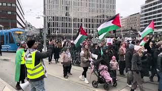 Palestine demonstration Stockholm 24 February 2024 [upl. by Najar]