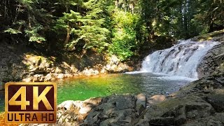 3 hours 4K Waterfall relaxation video  Denny Creek falls  Water Sounds [upl. by Amuh781]