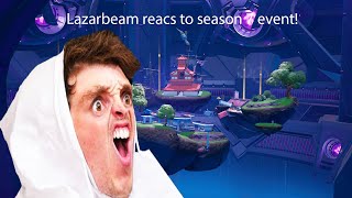 Lazarbeam Reaction To Chapter 2 Season 7 Event [upl. by Ahsinauq223]