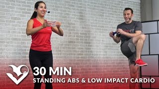 30 Min Standing Abs amp Low Impact Cardio Workout at Home  30 Minute Cardio for Beginners Ab Workouts [upl. by Ahsilrak381]