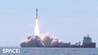 Chinas Smart Dragon3 launches 8 satellites from sea platform [upl. by Atiuqal125]