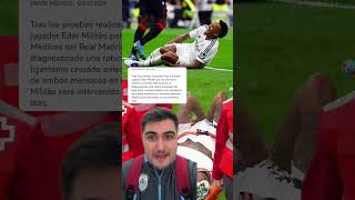 MILITAO LESIONADO de la RODILLA LCA futbol realmadrid militao [upl. by Annayoj]