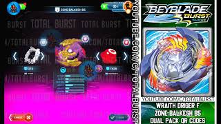 WRAITH DRIGER F ZONE BALKESH B5 DUAL PACK QR CODES BEYBLADE BURST SURGE APP [upl. by Aitat]