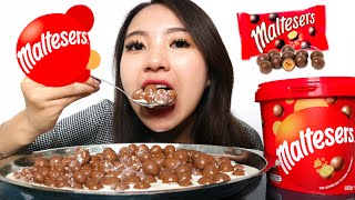 MUKBANG MALTESERS CHOCOLATE BALLS  WARM WHIPPING CREAM [upl. by Gladys]