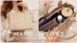 Marc Jacobs The Leather Mini Tote Bag Review  Whats In My Bag 2022 [upl. by Denie747]