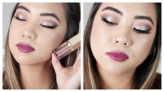 Stila Magnificent Metals Glitter amp Glow Liquid Eye Shadow Tutorial  Mini Review [upl. by Gnouhc]