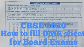 How to fill OMR Sheet For CBSE Board Exams 2020 [upl. by Fidel595]