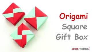 Origami Square Gift Box 3 lid variations easy  modular [upl. by Benito]