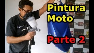 Como Pintar tanque de moto Funilaria e Pintura Parte 2 [upl. by Hadeehsar968]