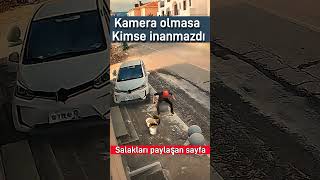 Kamera olmasa kimse inanmazdı Taşlara çarpan araba adamı ıskaladı Kamera olmasa inanır mıydınız [upl. by Lotsirb]